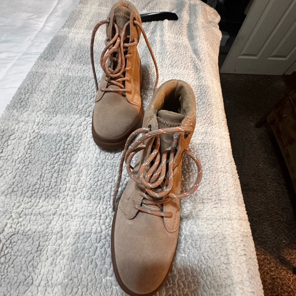 Koolaburra Tan Lace Up Boots - Picture 2 of 5